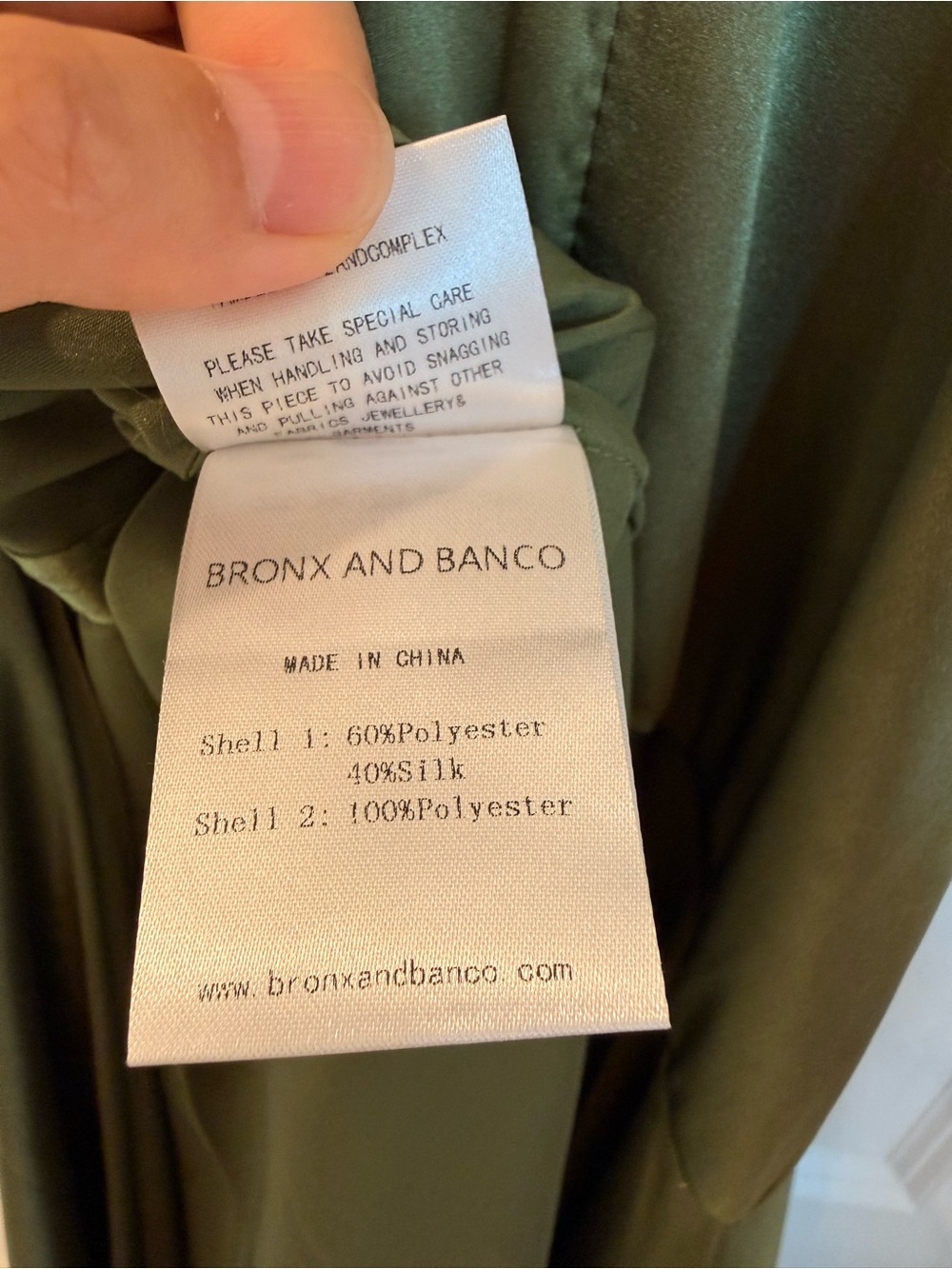 NEW Bronx Banco Leo Sage Maxi Dress, Olive Green Satin Cowl Neck Evening Gown - Picture 15 of 16